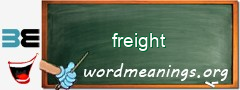 WordMeaning blackboard for freight